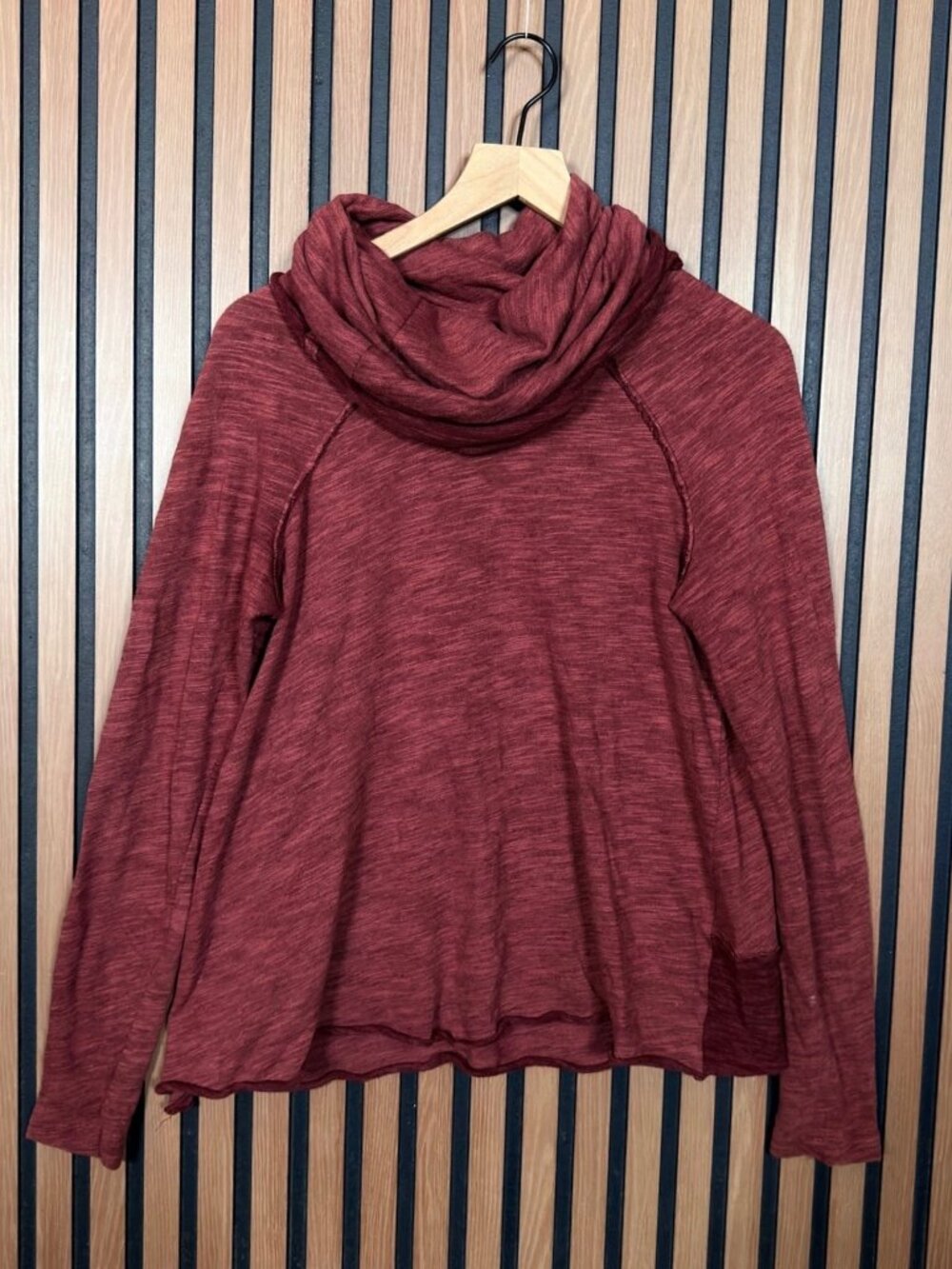 Free People Hoodie One Size Womens Red Fleece FP Beach Cowlneck Pullover
